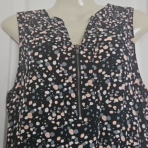 Banana Republic Sleeveless Elastic Waist Mini Cotton Dress Black/Pink Size 8 - Picture 3 of 16